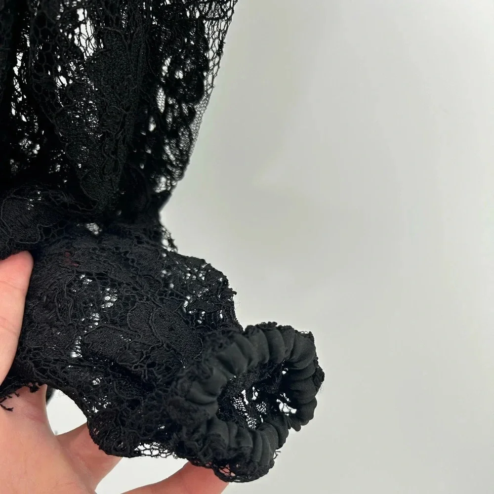 NWT Dolce & Gabbana L/s Lace Blouse Shirt with Rhinestone SIZE IT40 US SMALL - Picture 3 of 14